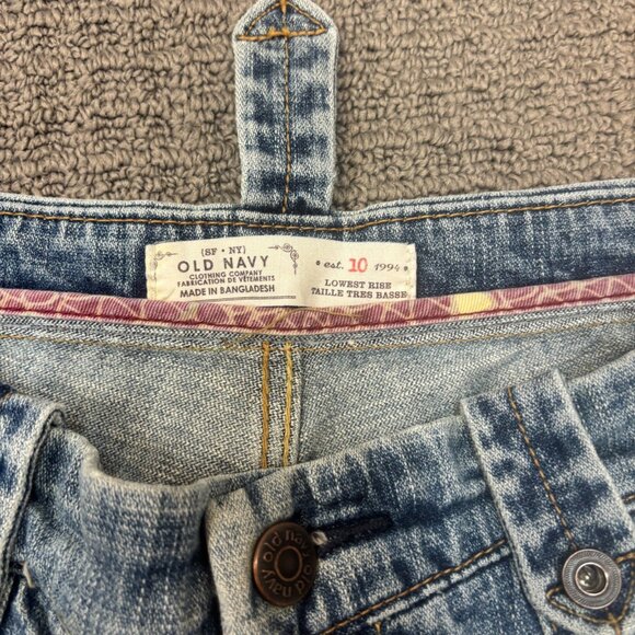 Vintage Old Navy Jeans 10 Low Rise 32X32 Crosshatch Flap Pocket Distressed Y2K - Picture 11 of 11